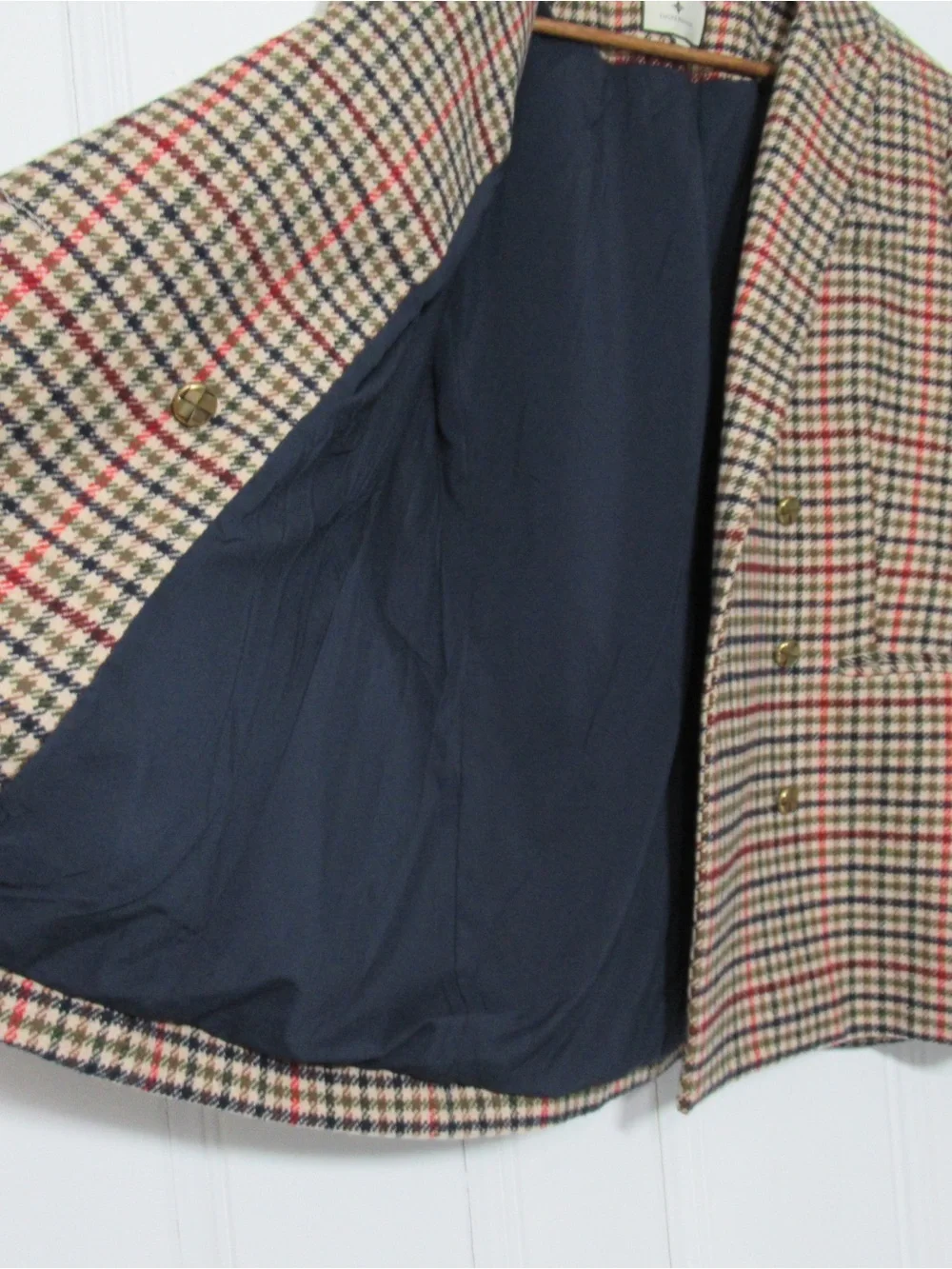 Tuckernuck Diana Wool Blend Blazer in Autumn Check Size Large